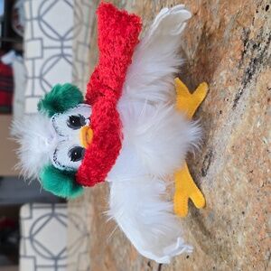 Annalee Christmas white bird scarf and ear muffs